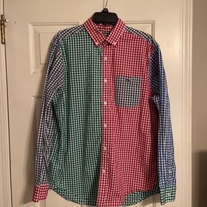 Vineyard Vines Gingham Colorblock Sz LARGE